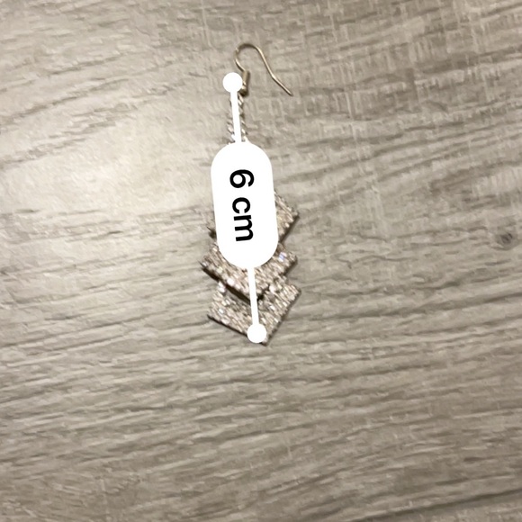 Kenneth Jay Lane Silver Crystal Drop Earrings - Picture 3 of 3